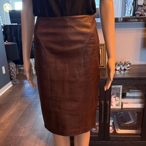 Danier Leather Brown Pencil Skirt (size 2 /UK 6 / FR 34)